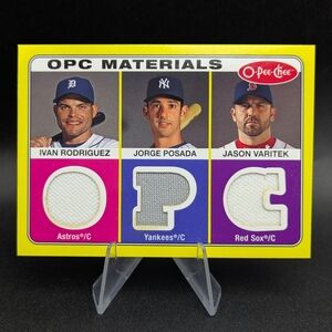 2009 O-Pee-Chee OPC Materials Ivan Rodriguez Jorge Posada Jason Varitek #OPC-RPV